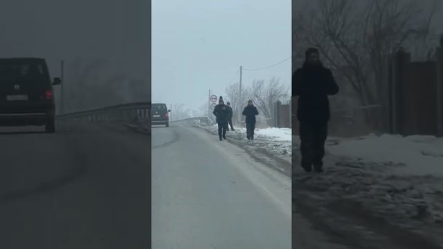 Талгарский район. Едем с горнолыжного курорта Акбулака в Алматы. Kazakhstan. The roads. January