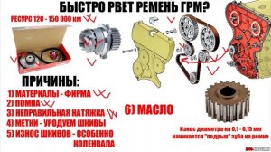 ЧАСТО рвется ремень ГРМ: ПОЧЕМУ? Основные причины