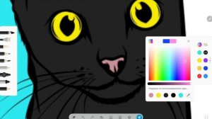 Рисование в Penup на планшете samsung s6lite Котик
