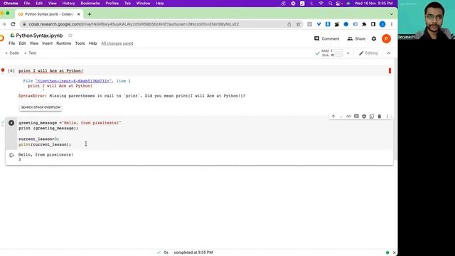 Learn Python in 10 Minutes : Module 1 :: Python Syntax