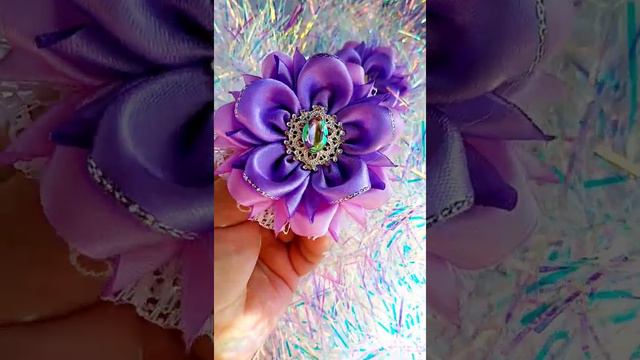 Бантики "Камелия" с ювелирной серединкой