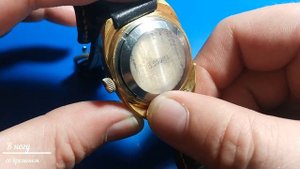Позолоченные часы ПОЛЕТ 2627.Н. ПОЛНАЯ РЕСТАВРАЦИЯ И ВОССТАНОВЛЕНИЕ + КОЖАНЫЙ РЕМЕШОК (ПОШИЛ САМ).