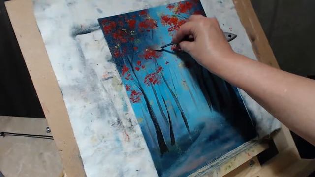 Ни дня без кисти Таинственный туманный лес #живописьмаслом