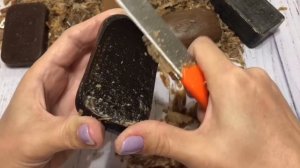 ASMR Soap/ cutting tar soap/ резка дегтярного мыла
