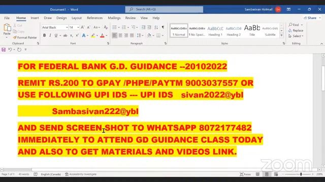 FEDERAL BANK G.D. GUIDANCE CLASS ON 20TH OCTOBER OR AFTERWARDDS смотреть онлайн