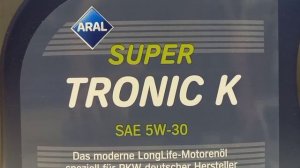 Моторное масло Aral SuperTronic K 5W-30 4 литра.