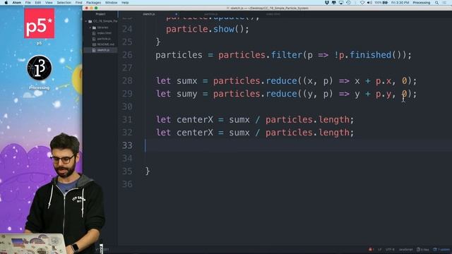 16.10: Particle System with JS Array Functions - Topics of JavaScript/ES6