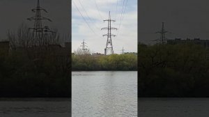Город Пенза. Река Сура. Мост, поезд, весна.  Penza city. Sura river. Bridge, train, spring. #shorts