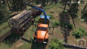 FS 19 - Погрузка и продажа леса. Перегоняю лесовозы на новое место - KALADOR фермер лесоруб #