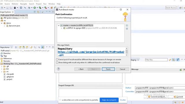 15 Manejo de Eclipse, Git y GitHub (Parte IV) : git pull смотреть онлайн