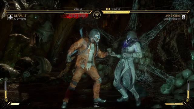 Mortal Kombat 11 Moonspell (Kabal) VS CD (Noobsaibot)