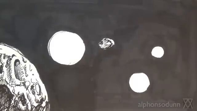 Pen and Ink Drawing Tutorials | How to draw outer space with planets stars смотреть онлайн