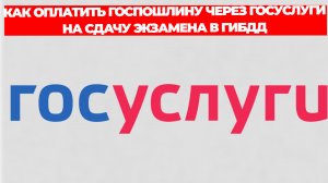КАК ОПЛАТИТЬ ГОСПОШЛИНУ ЧЕРЕЗ ГОСУСЛУГИ НА СДАЧУ ЭКЗАМЕНА В ГИБДД