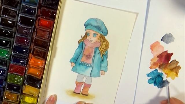 Рисую ДЕВОЧКУ в пальто ► OrionaArt ♥ Рисуем вместе!