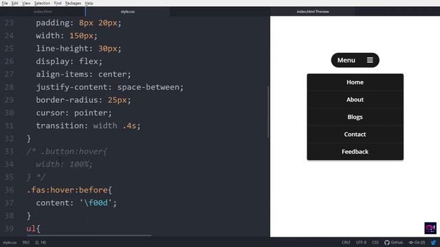 Animated Sliding Menu Items on Click with HTML CSS & Javascript