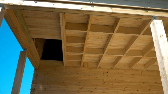 Баня 7х8,5м из профилированного бруса. Фундамент винтовые сваи. смотреть онлайн