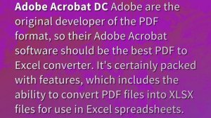 What software can convert PDF to Excel?