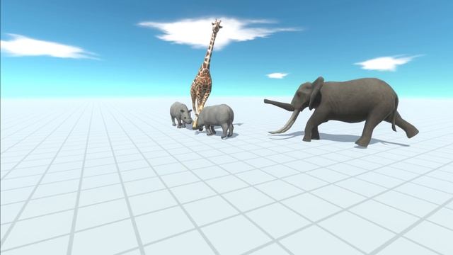 ELEPHANT & GIRAFFE & RHINOCEROS vs EVERY UNIT - Animal Revolt Battle Simulator смотреть онлайн