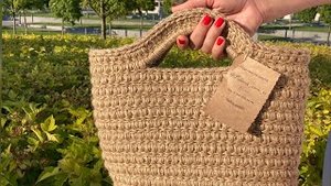 ?Сумка из джута ? knitted bag ? Вязаная сумочка