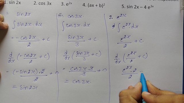 Class 12 Ex 7.1 Q1 to 5 Math | Chapter7 Class12 Math | Integration | Ex 7.1 Q1 to 5 Class 12 Math