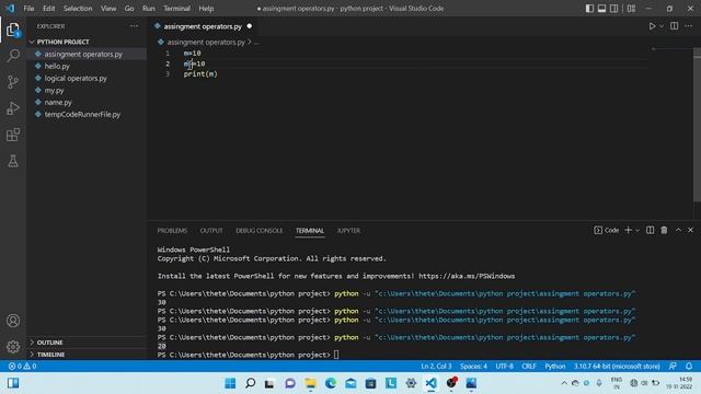 Assignment operators in python [Hindi] смотреть онлайн