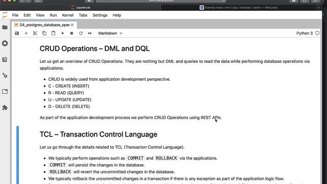 Mastering Python - Performing Database Operations - CRUD Operations – DML and DQL