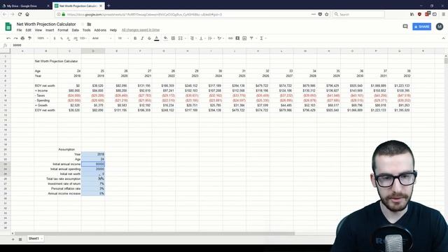 Create Your Million Dollar Plan: Net Worth Projection Spreadsheet Tutorial (Google Sheets)