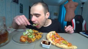 МУКБАНГ ДОДО ПИЦЦА / PIZZA - БУРГЕР / ГРЕЧЕСКИЙ САЛАТ / КАРТОШКА ФРИ / КУРИЦА / EATING АСМР ASMR