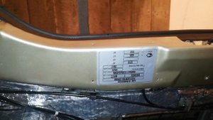 DAEWOO MATIZ Защита наклейки с VIN номером.