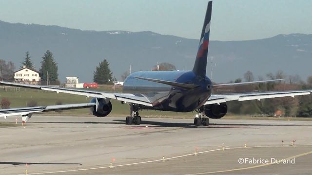 Aeroflot 767-300ER take off rwy23 at Geneva Cointrin [GVA/LSGG] смотреть онлайн