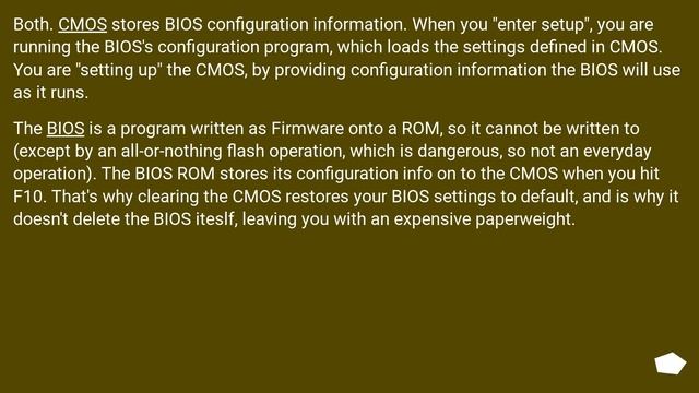 When I hit DEL during start up, am I entering CMOS or BIOS? смотреть онлайн