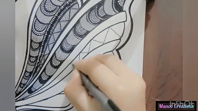 Butterfly Mandala Art for Beginners #Zentangle Art #Mandala Drawing | Manoo Creations смотреть онлайн