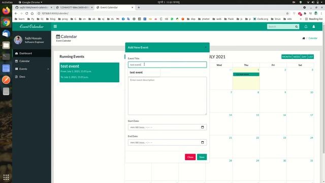 Event Calendar in Python and Django