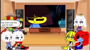 UNDERTALE react to "CHARA VS NIGHTMARE SANS (ANIMATION)" | Info in description | Gacha Reaction