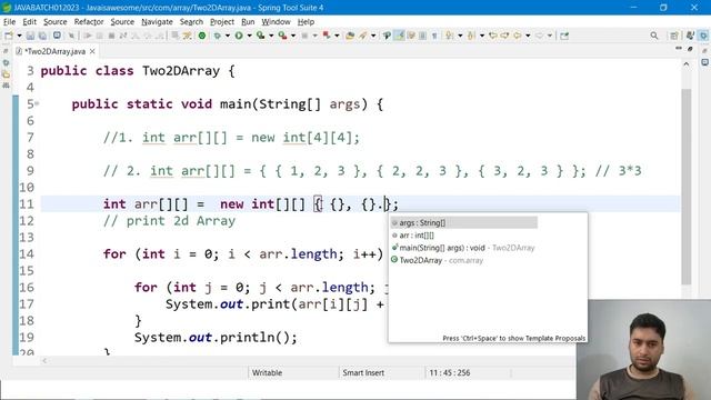 Two Dimension Array in java (2D)