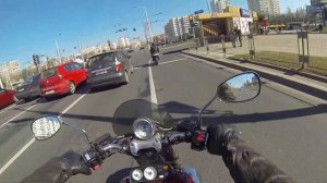 Yamaha V-max vs Yamaha R6 Первый выезд! V-max осваивает Вилли!