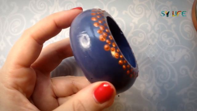 Декор гипсового подсвечника. Точечная роспись дотсами. Dot painting. Pintura de puntos. смотреть онлайн