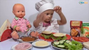 ✔ Кукла Ненуко и Повар Ярослава готовят бургеры. Новые рецепты. Nenuco doll with Yaroslava. Burgers