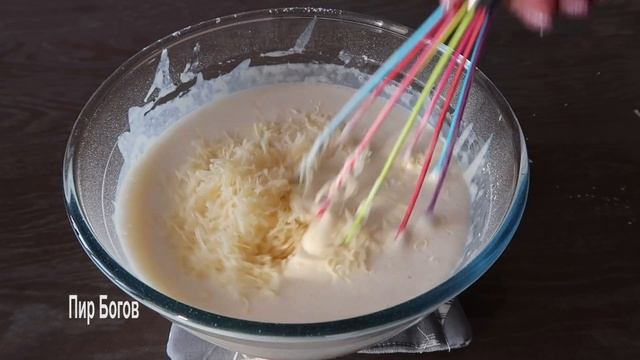 Очень нежные и вкусные сырные блины с зеленью! Домашние блины с сыром и зеленью!