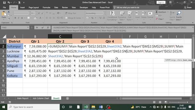Excel Online Video 22 Advanced Chart (Combo Line + Column Chart) By Ahsan Aziz