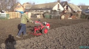 Боронование мотоблоком 2016!