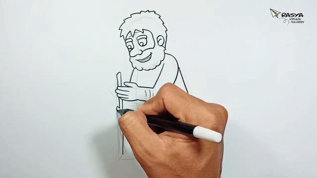 How to draw Caveman making fire