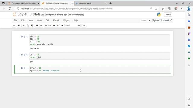 Valid Variable Names in Python  (in Sindhi)