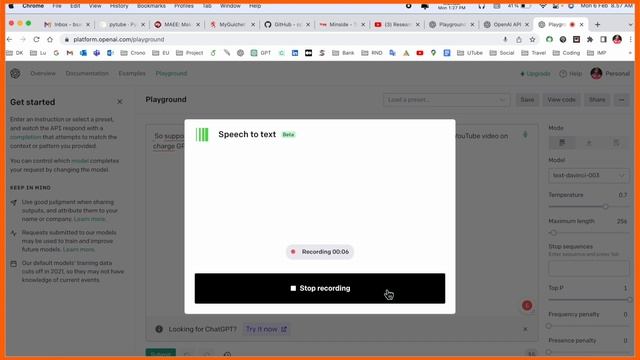 OpenAI New ChatGPT Feature | OpenAI Playground Speech to Text Feature