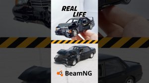 BeamNG Drive VS Реальность где лучше повреждения машин? #shorts