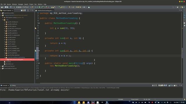 MethodOverloading, Parameters & Arguments - Java TUTORIAL 2022/2023 for BEGINNERS