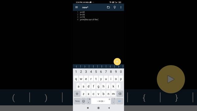How to do python in Android for a simple command. Pydroid3