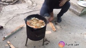 Казан творит ЧУДЕСА. МЯСО тушёное.  Узбекское блюда у Фурката на КОСТРЕ (Бухарский ВАРИАНТ)