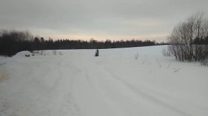 По сугробам на самодельном снегоходе 2