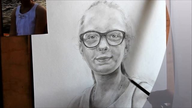 Как нарисовать портрет Армен Рафаелян - Портрет девочки - Академический рисунок смотреть онлайн